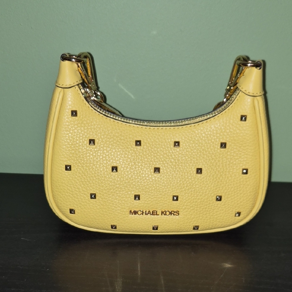 Michael Kors Yellow Studded Leather MINI Shoulder Bag LIKE NEW